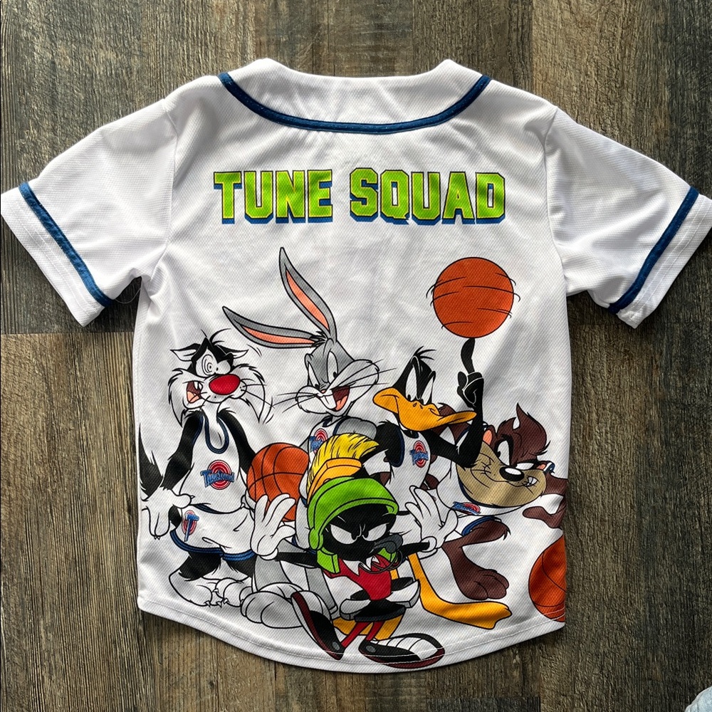 Space Jam Kids White Button Down Shirt